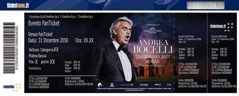 Andrea Bocelli Tickets Ticketone