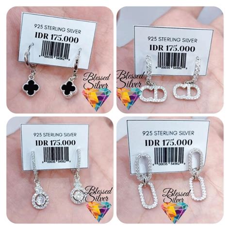 Jual Anting Perak Asli Lapis Emas Model Jepit Gantung Shopee