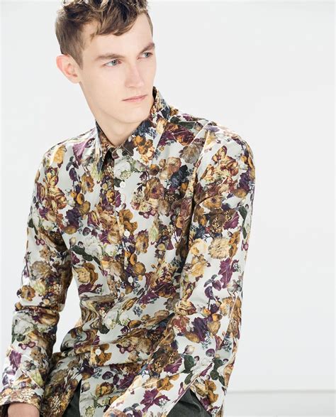 Zara New This Week Floral Print Shirt Floral Print Shirt Men