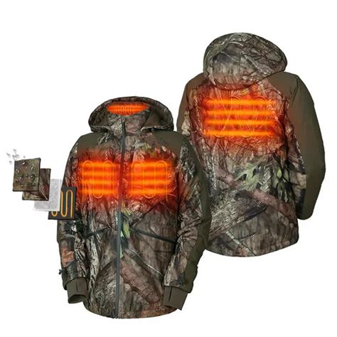 Battery Heated Hunting Jacket Equipped With A Usb Charging Port For