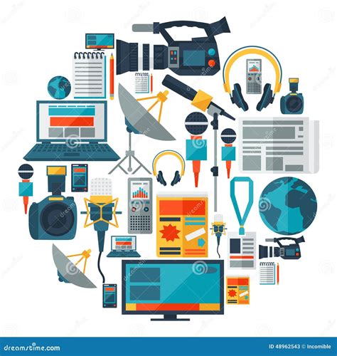 Background With Journalism Icons. Vector Illustration | CartoonDealer.com #48967020