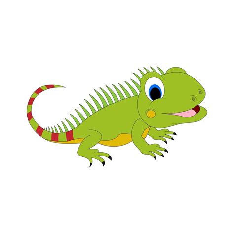 Lindo Gráfico Vectorial De Dibujos Animados De Animales De Iguana