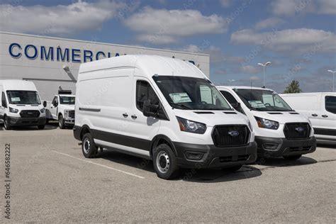 Ford Transit 350 Cargo Van display at a dealership. The Ford Transit is ...