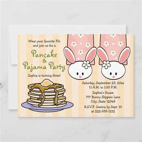 Pancake And Pajama Birthday Party Invitations Zazzle