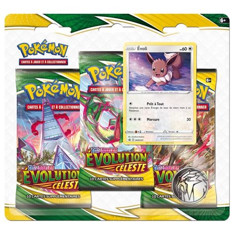 Pokémon Pack 3 Boosters EB07 Evolution Céleste Evoli