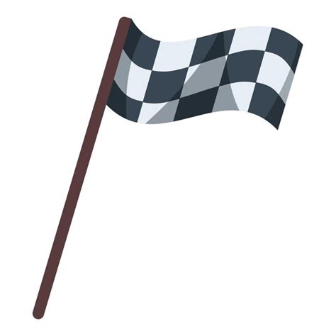 Premium Vector Checkered Flag Waving On Pole Motor Sports Racing Symbol