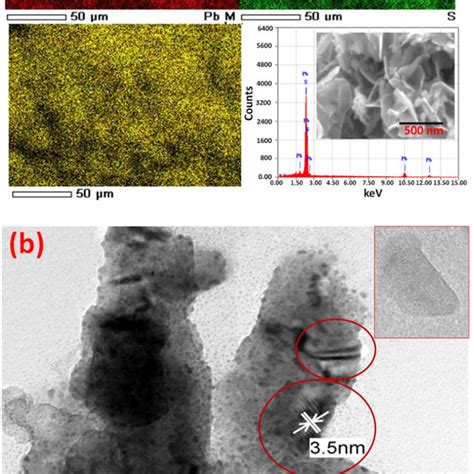 A SEM Mapping Along With EDX SEM Spectra Image And B TEM Images For