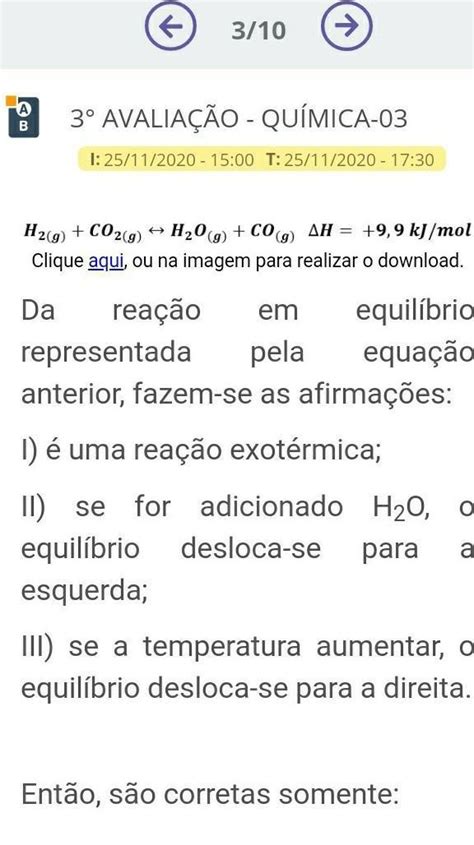 Da Reação Em Equilíbrio Representada Pela Equação Anterior Fazem Se As