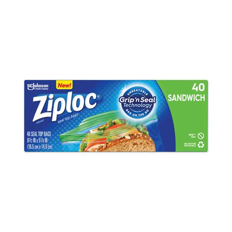 Ziploc Resealable Sandwich Bags 65 X 588 Clear 40box