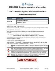 Organize Workplace Information Assessment Templates And Project