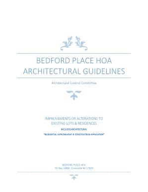 Fillable Online 10BBedford Place HOA Architectural Guidelines