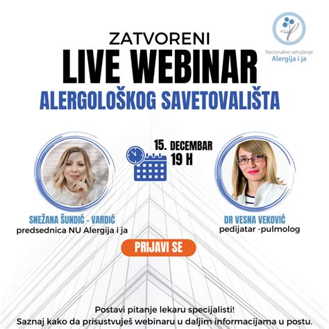 Besplatan Live Webinar Zatvorenog Tipa U Okviru Alergolo Kog