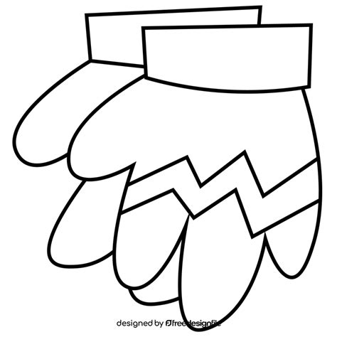 Cartoon Winter Gloves Black And White Clipart Free Download