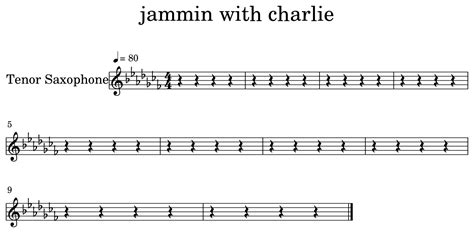 jammin with charlie - Sheet music for Tenor Saxophone