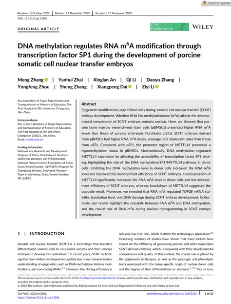 Pdf Dna Methylation Regulates Rna M A Modification Through