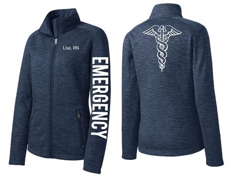 Nurse Jacket ER Nurse Emergency Department Nursing Embroidered Caduceus ...