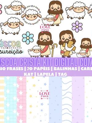 Pascoa Crista Kit Digital Completo Compre Produtos Personalizados No Elo7