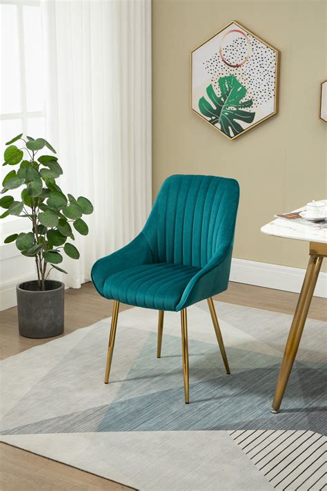 Jins Vico Modern Velvet Dining Chair Accent Chair Living Room Arm Chair