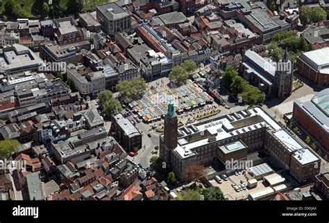 aerial view of Norwich city centre Stock Photo - Alamy