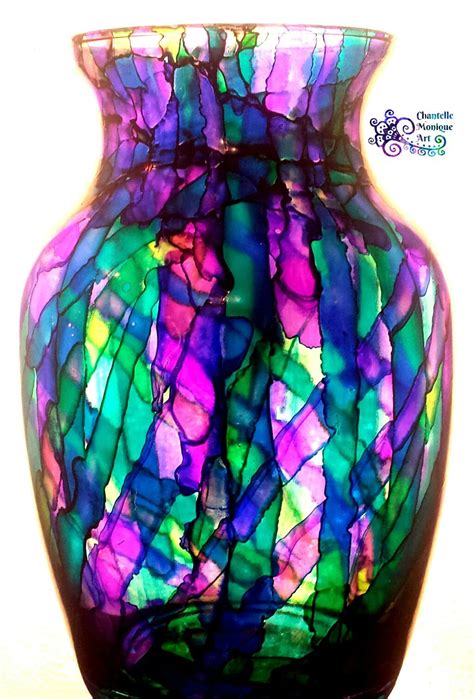 Alcohol Ink Vase Alcohol Ink Painted Glass Alcohol Ink On Glass Alcohol Ink Glass Alcohol