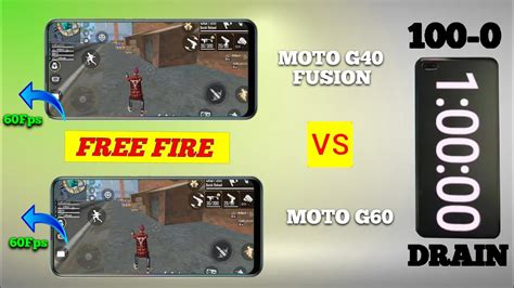 Moto G40 Fusion Vs Moto G60 Free Fire Test 100 To 0 Battery Drain Test