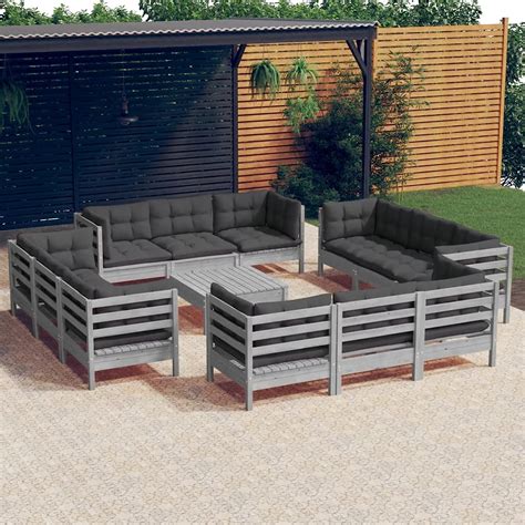 Chenshu Tlg Garten Lounge Set Mit Anthrazit Kissen Gartenlounge