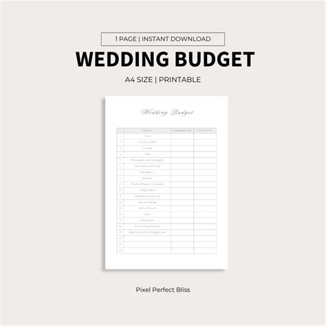 Wedding Budget