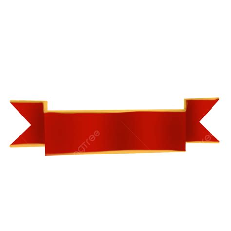 Red Banner With Golden Border Red Banner Red Ribbon Png Transparent