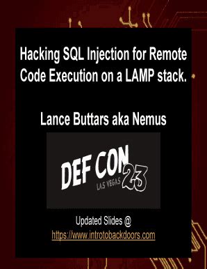 Fillable Online Hacking Sql Injection For Remote Fax Email Print