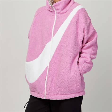 Nike Nsw Hoodie Sherpa Rev Jkt 女款 粉白 羔羊毛 雙面 休閒 外套 Dc5138 616 蝦皮購物