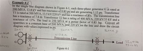 Solved Example In The Single Line Diagram Shown In Chegg