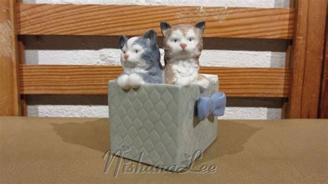 Retired Nao Lladro Kittens Cats In Gift Box Porcelain Etsy