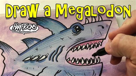 How To Draw A Megalodon Harptoons How To Make Drawing Megalodon