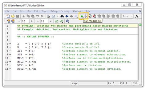 How To Write Your First MATLAB Program INFO4EEE