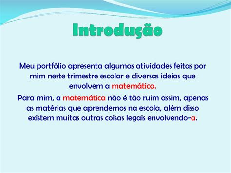 PPT Portfólio de Matemática PowerPoint Presentation free download