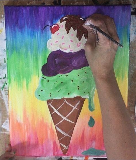 How To Paint An Ice Cream Cone Step By Step Painting School Painting