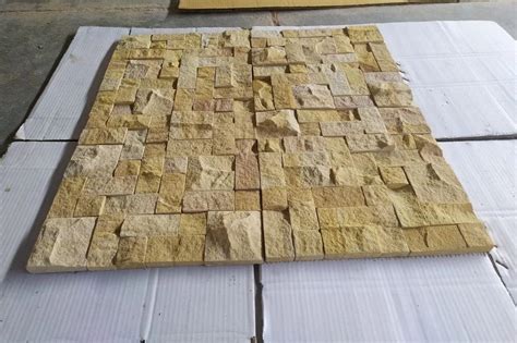 Teakwood Sandstone Rock Face Mosaic Wall Cladding At Rs Sq Ft In Deoli