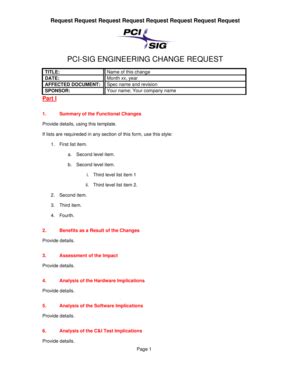 Fillable Online PCI SIG Engineering Change Request ECR Form Fax Email