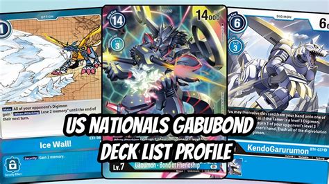 My US Nationals Gabumon Bond Of Friendship Deck List Profile Digimon