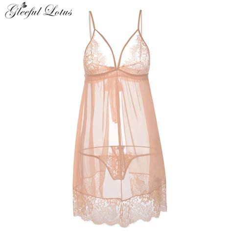 Fantasias Sexy Erotic Lingerie Transparent Nightgown Hot Erotic Night