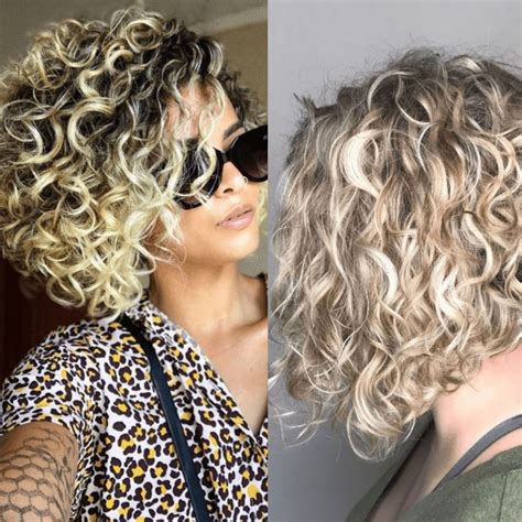 Inverted Bob With Curls Blonde Wig Is Having Front Lace And Natural