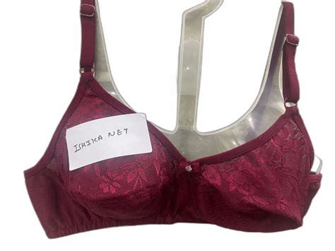 Seamless Ladies Non Padded Maroon Cotton Net Bra Size 32b Plain At