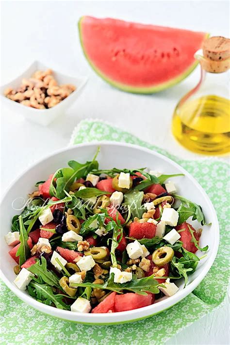 Wassermelonen Feta Salat Mit Rucola Rezept