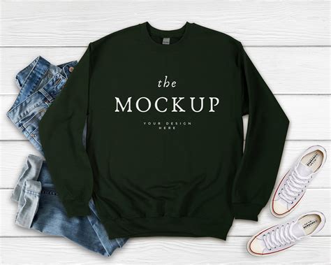 Forest Green Gildan 18000 Mockup 18000 Gildan Forest Green Sweatshirt