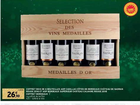 Promo Coffret Bois De Bouteilles Aop Cadillac C Tes De Bordeaux