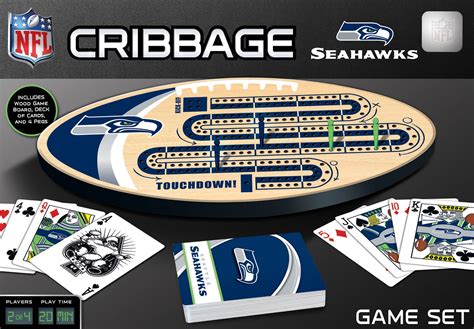 MasterPieces Officially Licensed NFL Seattle Seahawks Wooden Cribbage