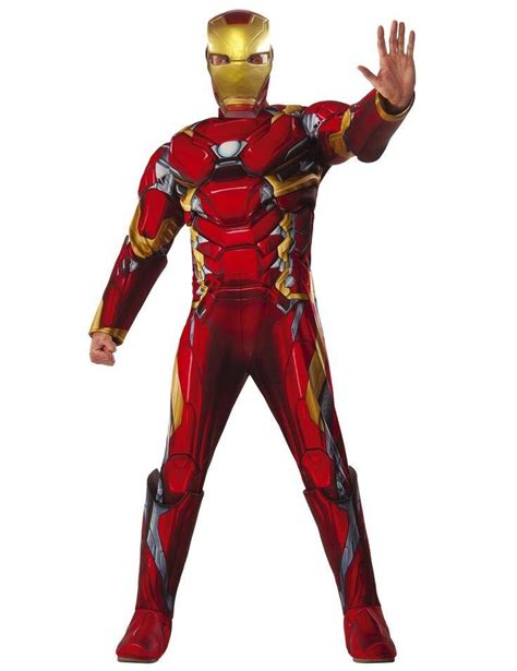 Iron Man Adult Deluxe Marvel Costume Fancy Dress Town