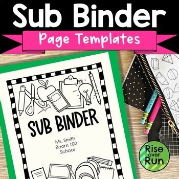 Substitute Binder With Editable Page Templates By Rise Over Run Tpt