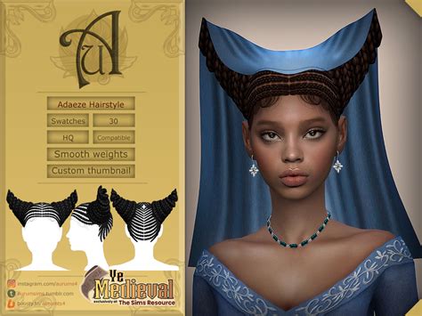 The Sims Resource Ye Medieval Adaeze Hairstyle