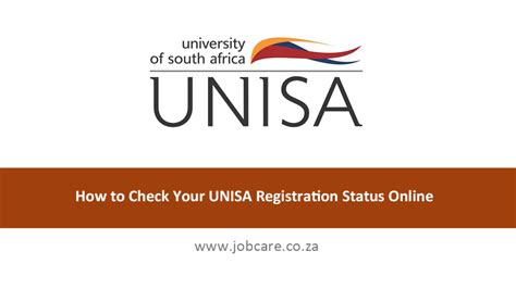 How To Check Your Unisa Registration Status Online Jobcare